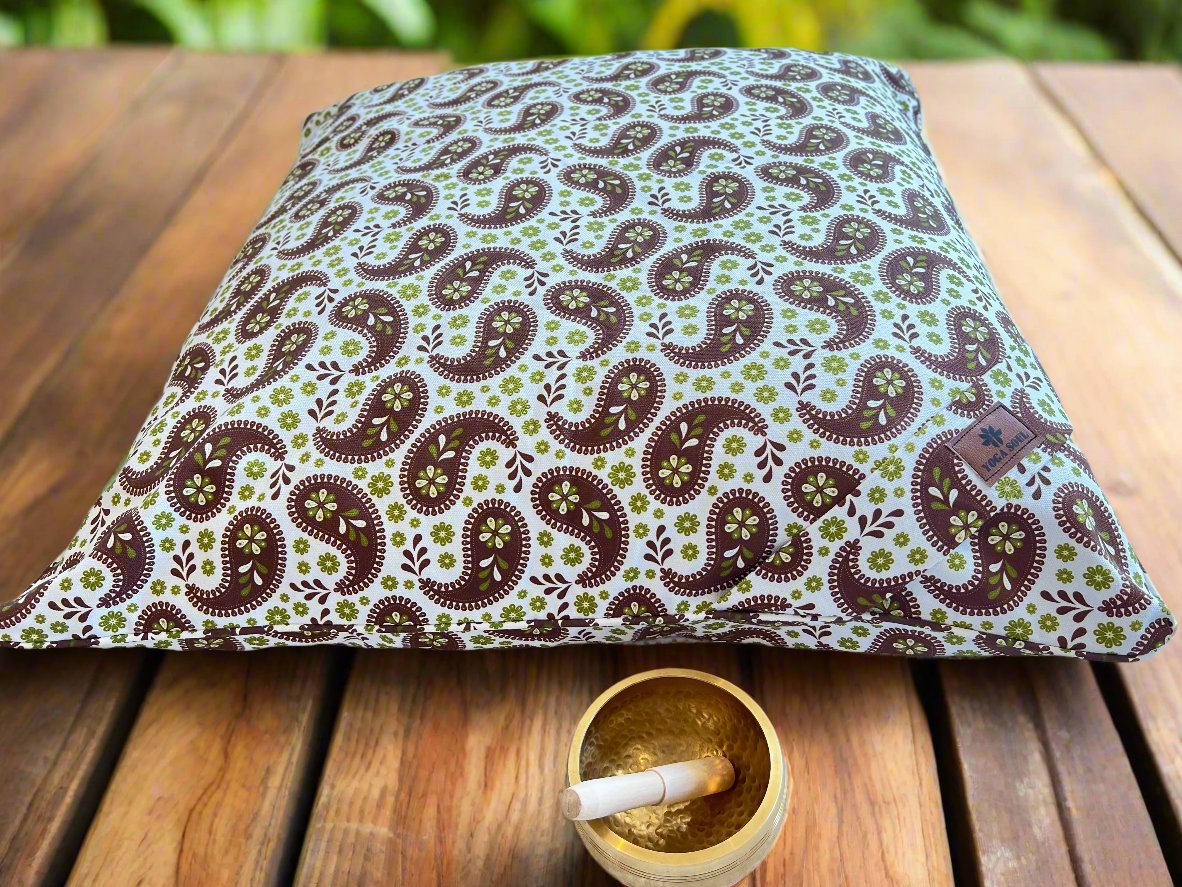 ZABUTON Meditation Cushion | Paisley | Chocolate - Yoga Soul