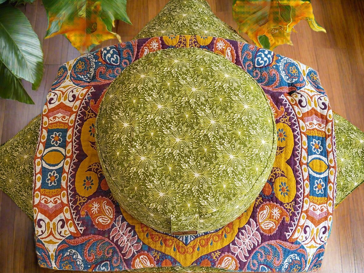 RONDO Meditation Cushion Bundle | Lotus | Olive Green - Yoga Soul