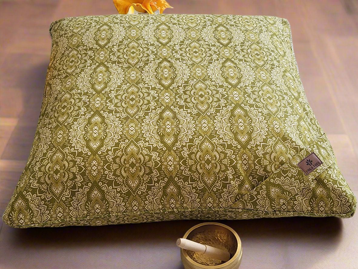 ZABUTON Meditation Cushion | Mandala | Kiwi Fruit - Yoga Soul