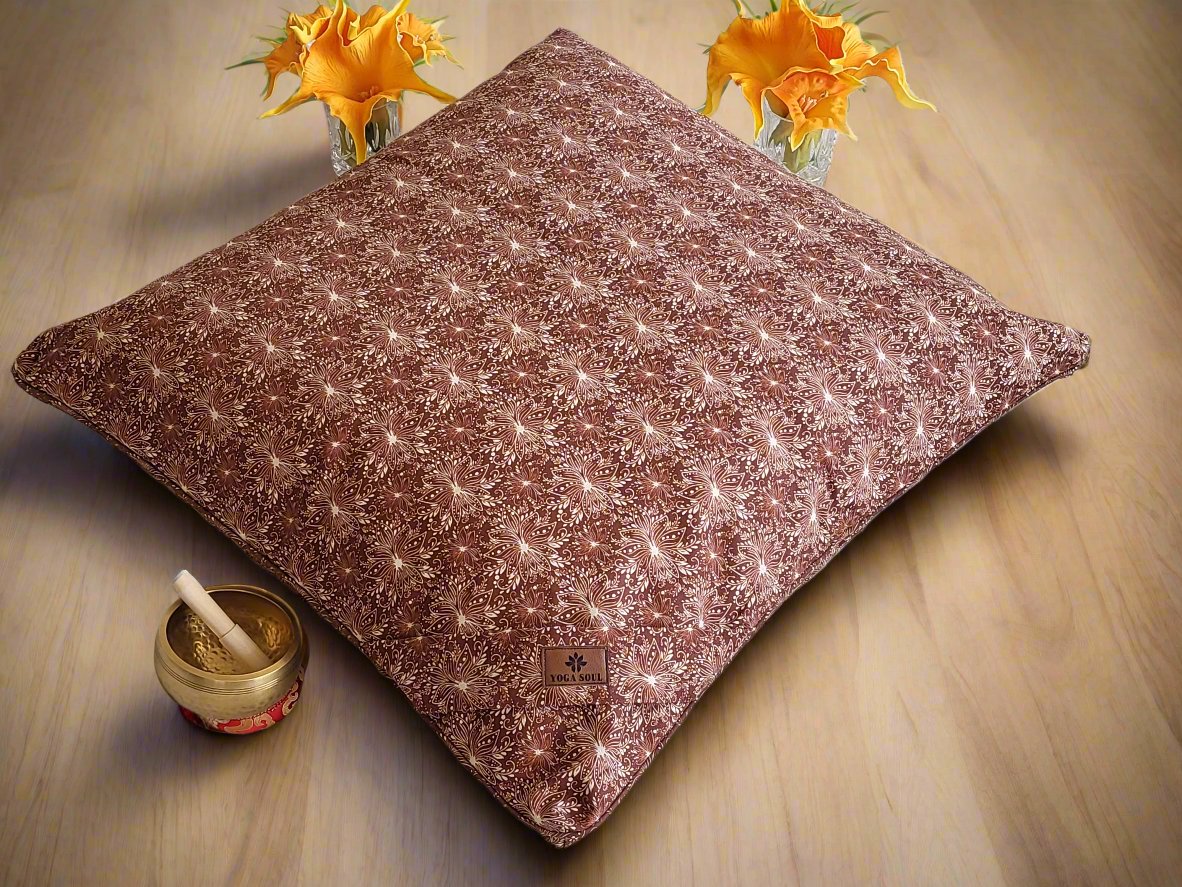 ZABUTON Meditation Cushion | Lotus | Chocolate - Yoga Soul