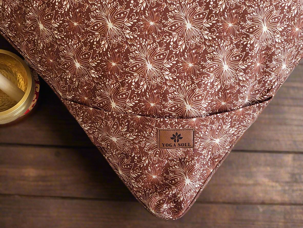 ZABUTON Meditation Cushion | Lotus | Chocolate - Yoga Soul