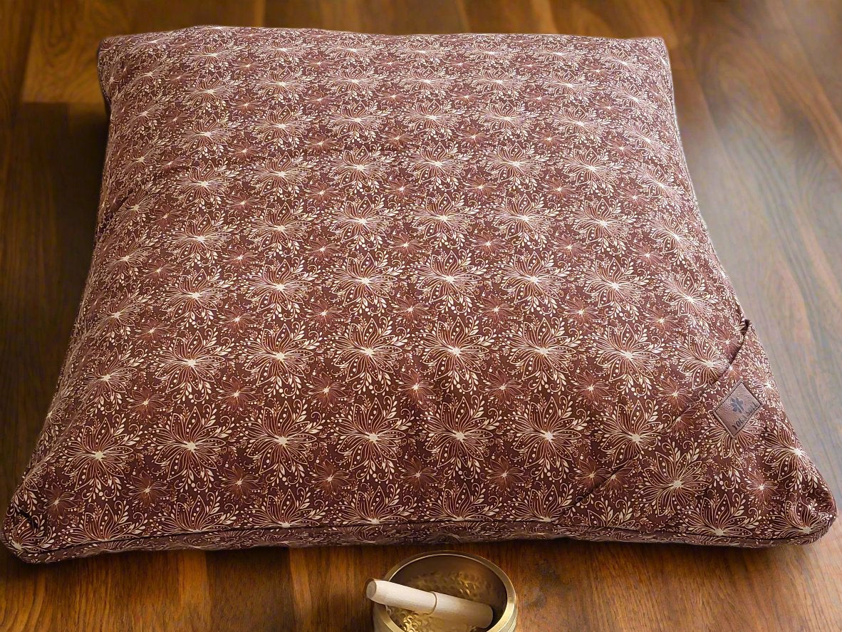 ZABUTON Meditation Cushion | Lotus | Chocolate - Yoga Soul