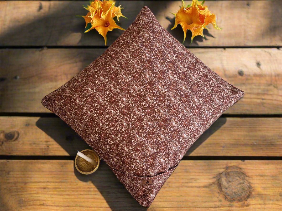 ZABUTON Meditation Cushion | Lotus | Chocolate - Yoga Soul