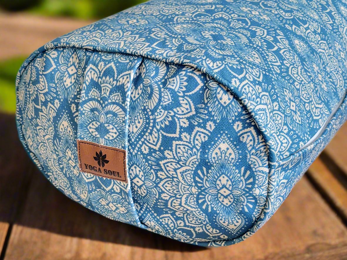 Oval Yoga Bolster | Mandala | Indigo Blue - Yoga Soul