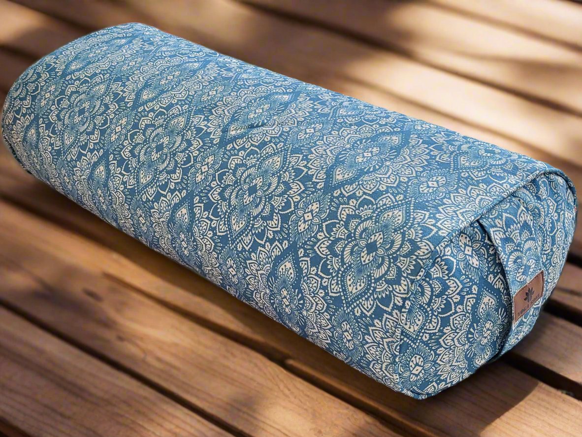 Oval Yoga Bolster | Mandala | Indigo Blue - Yoga Soul