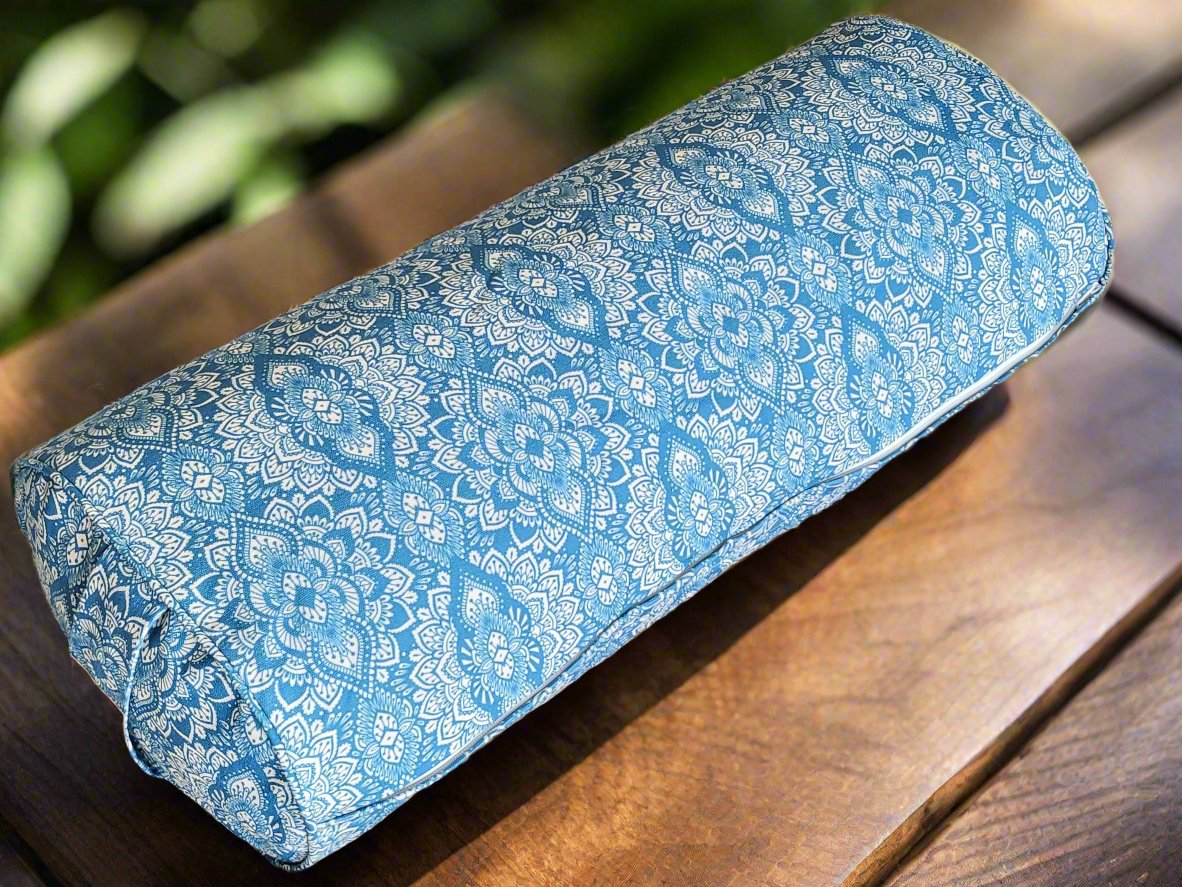 Oval Yoga Bolster | Mandala | Indigo Blue - Yoga Soul