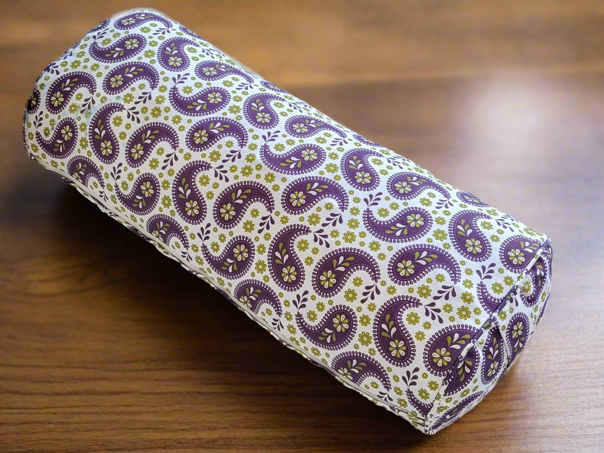 Oval Yoga Bolster | Paisley | Purple - Yoga Soul