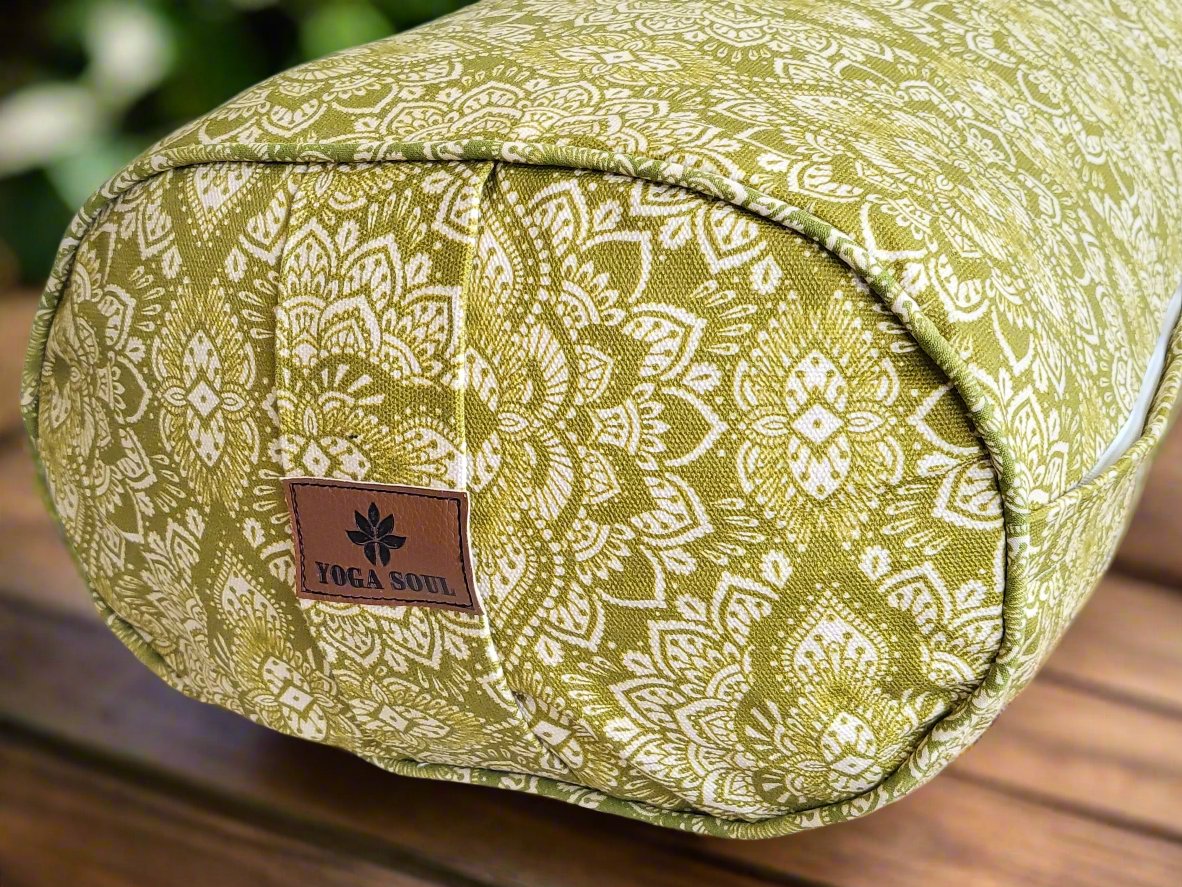 Oval Yoga Bolster | Mandala | Kiwi Fruit - Yoga Soul