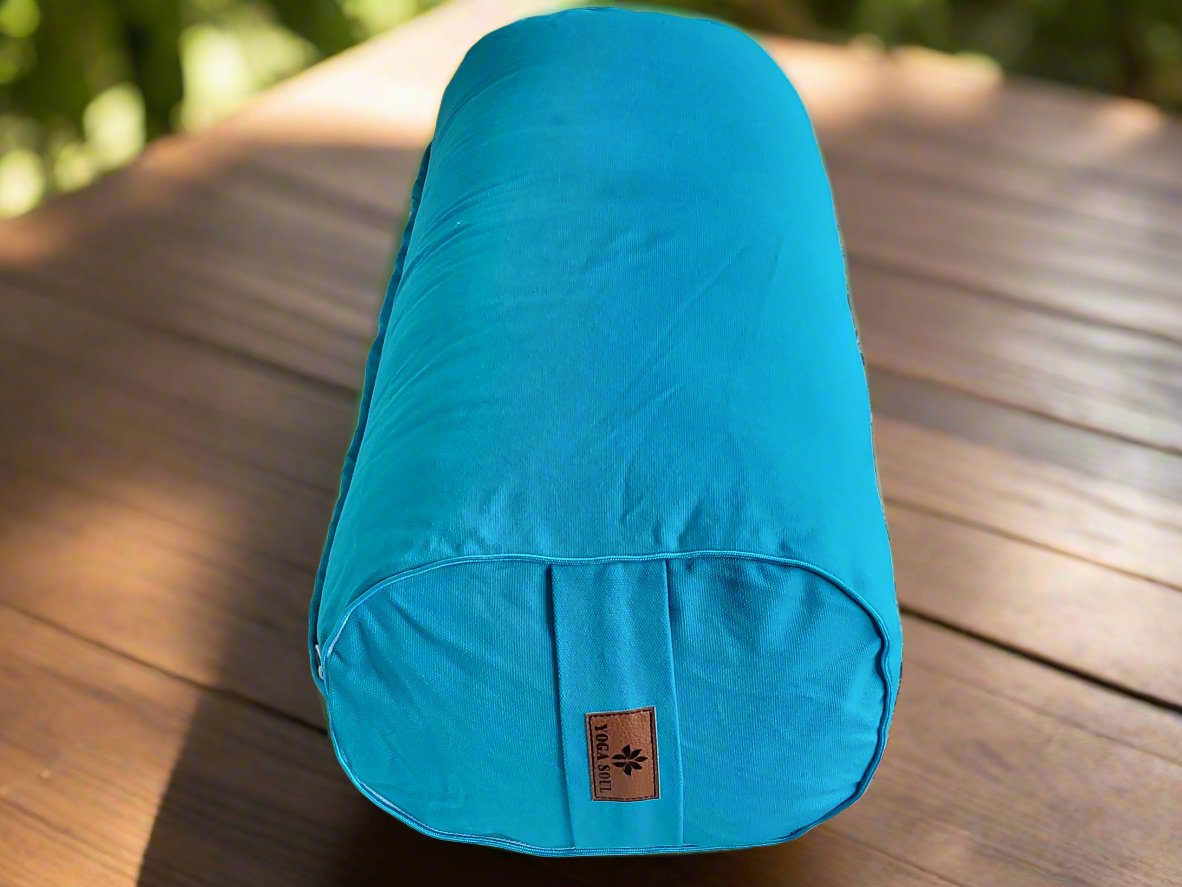 Oval Yoga Bolster | Pure | Teal Blue - Yoga Soul