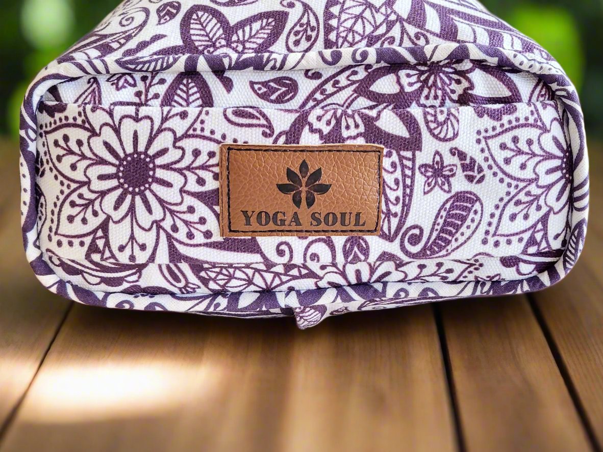 Pranayama Yoga Bolster | Paisley Flower | Purple - Yoga Soul