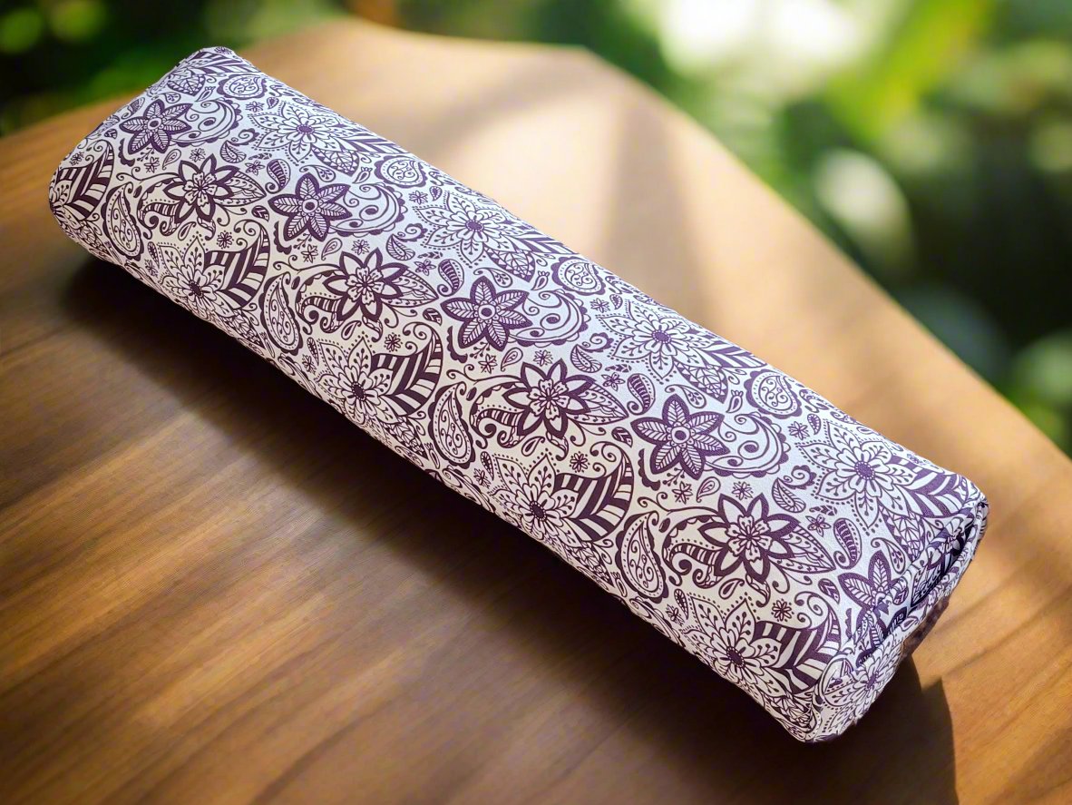 Pranayama Yoga Bolster | Paisley Flower | Purple - Yoga Soul