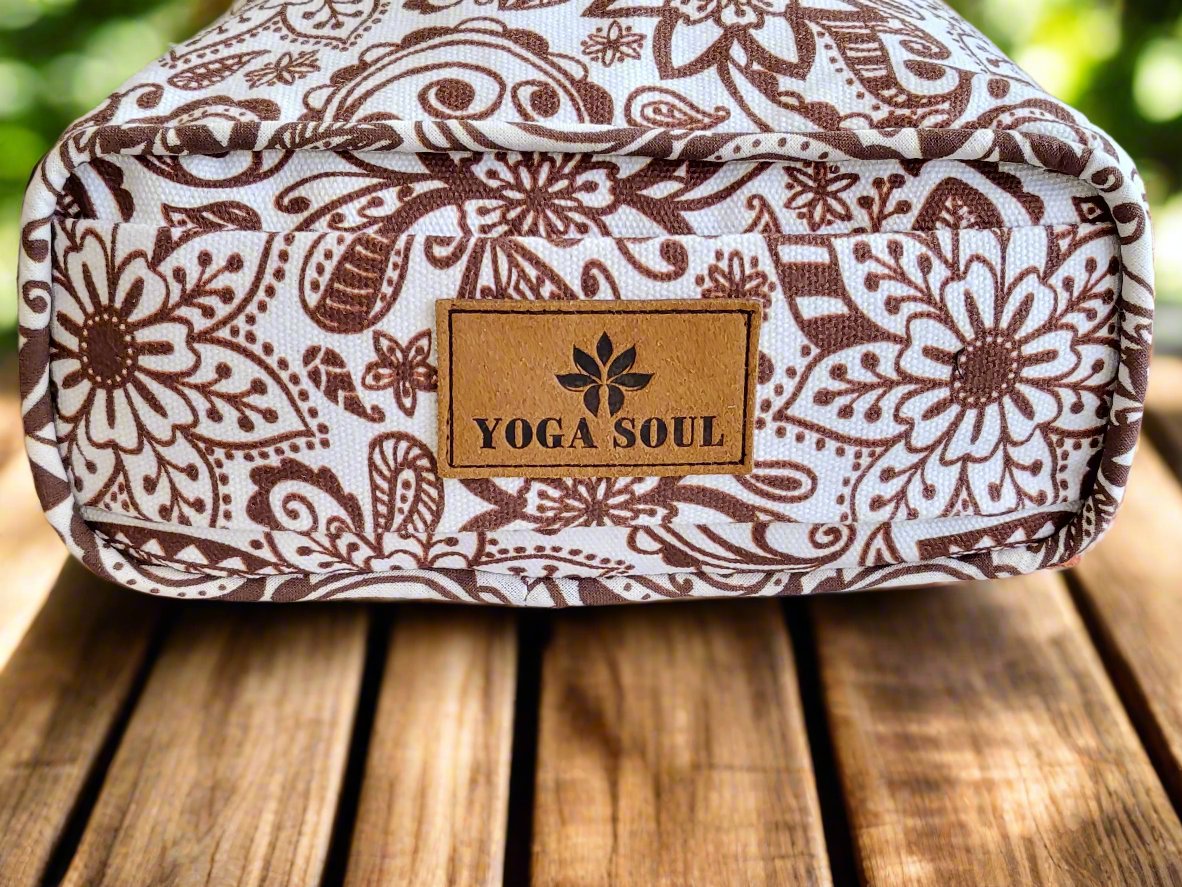 Pranayama Yoga Bolster | Paisley Flower | Chocolate - Yoga Soul