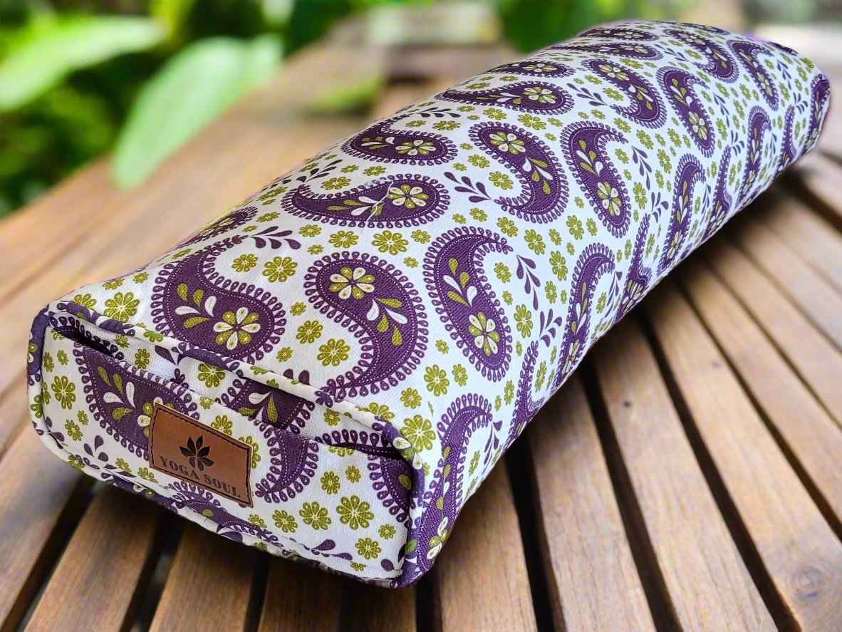 Pranayama Yoga Bolster | Paisley | Purple - Yoga Soul