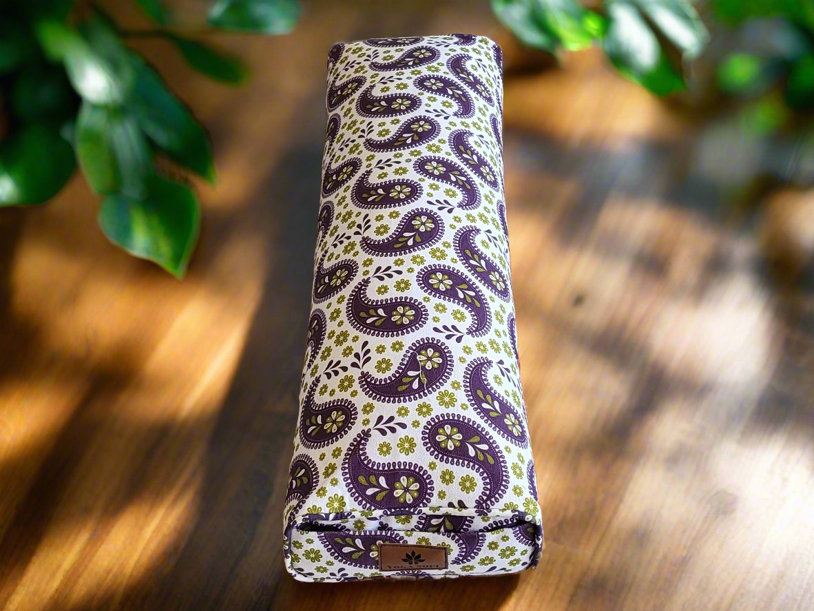 Pranayama Yoga Bolster | Paisley | Purple - Yoga Soul