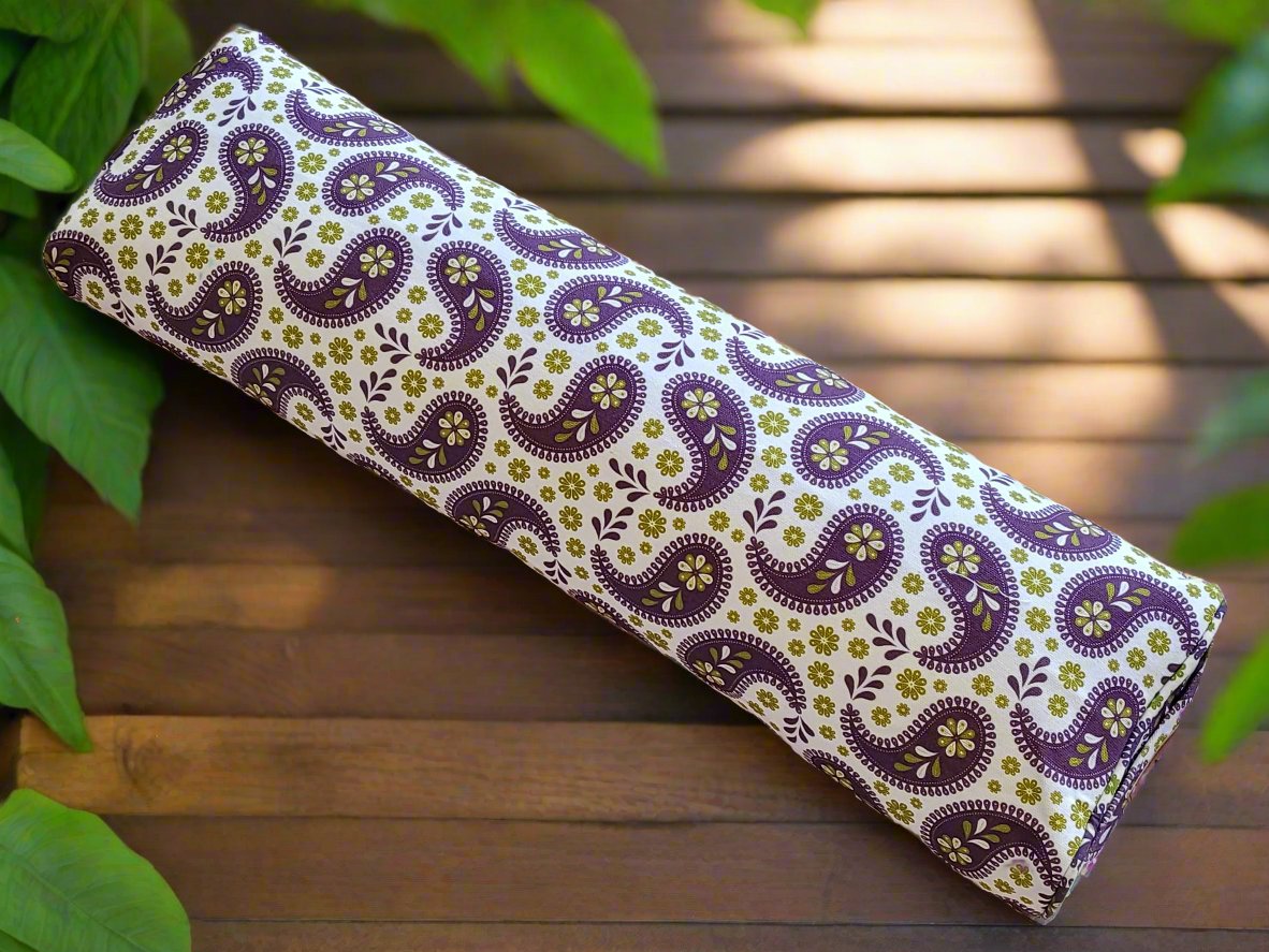 Pranayama Yoga Bolster | Paisley | Purple - Yoga Soul