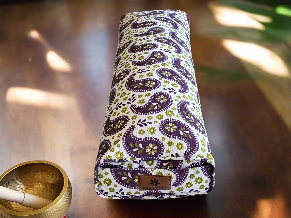 Pranayama Yoga Bolster | Paisley | Purple - Yoga Soul