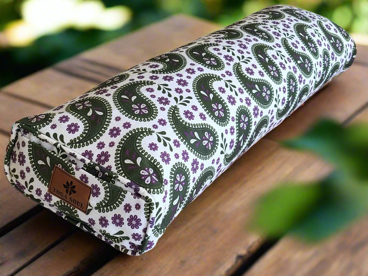 Pranayama Yoga Bolster | Paisley | Trekking Green - Yoga Soul