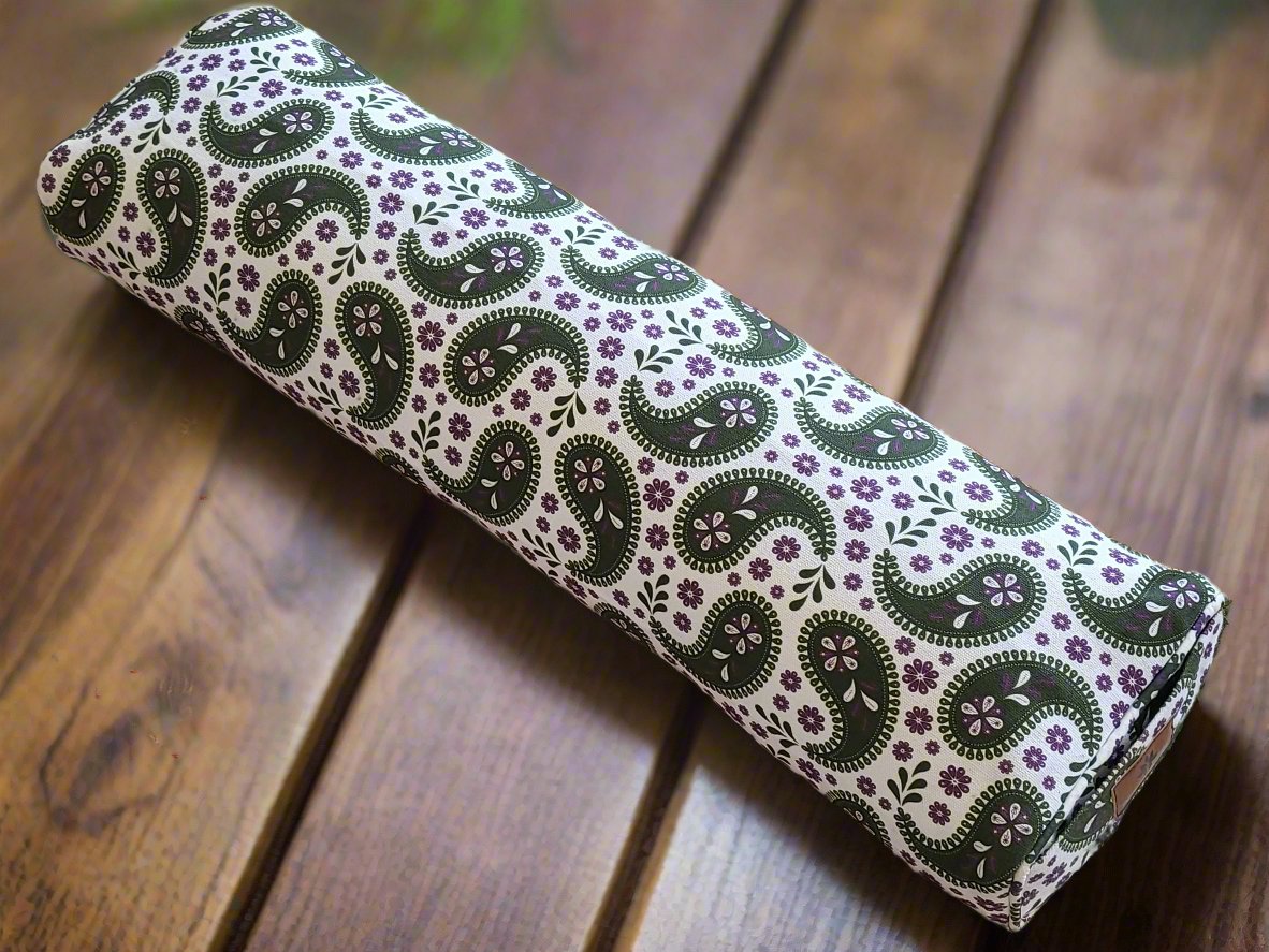 Pranayama Yoga Bolster | Paisley | Trekking Green - Yoga Soul