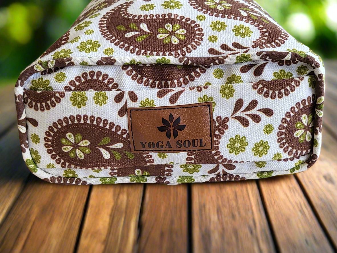 Pranayama Yoga Bolster | Paisley | Chocolate - Yoga Soul