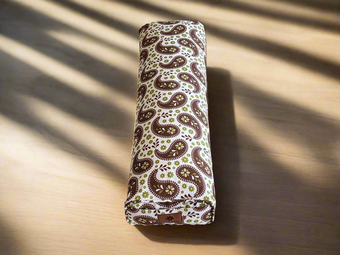 Pranayama Yoga Bolster | Paisley | Chocolate - Yoga Soul