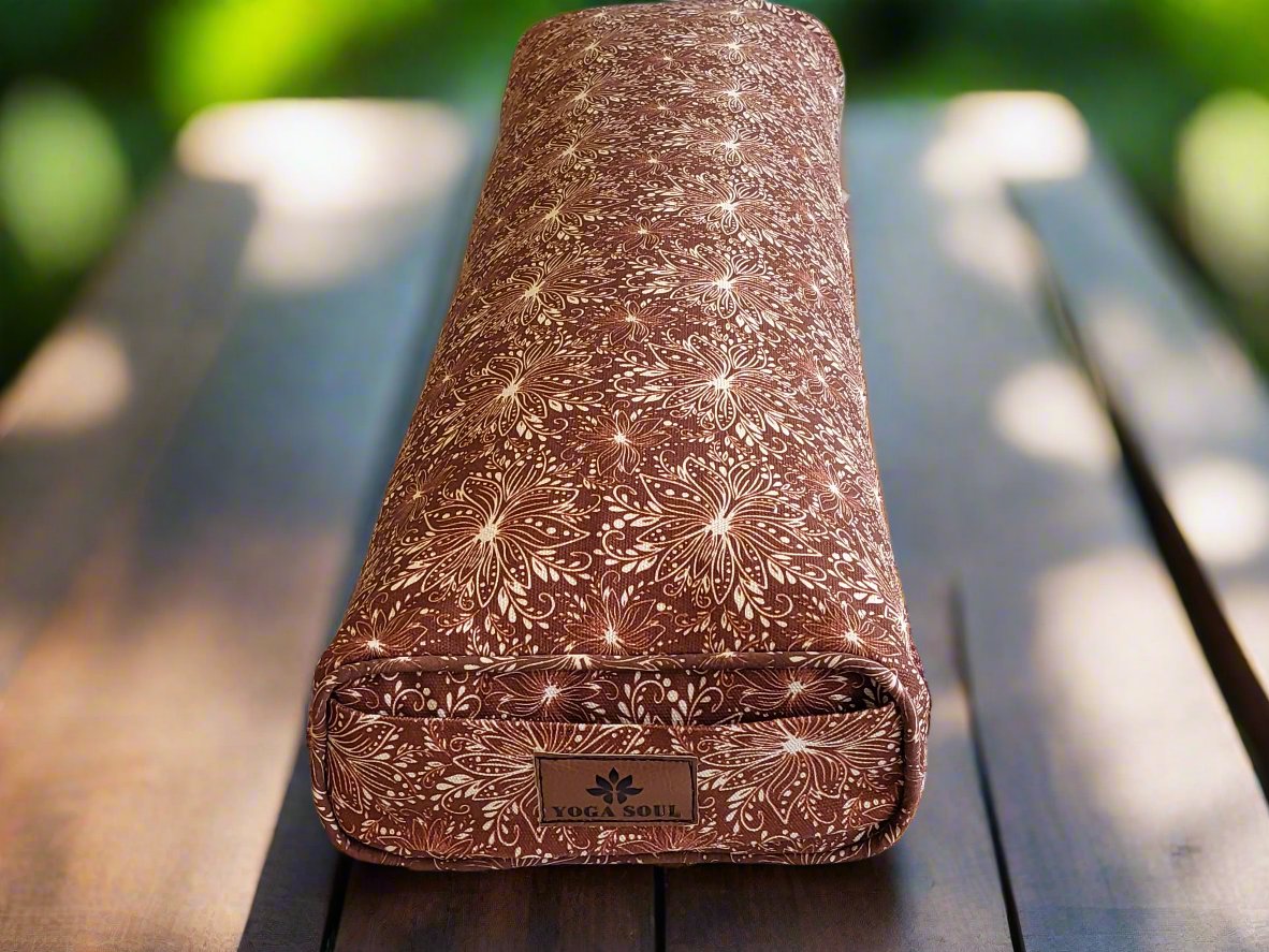 Pranayama Yoga Bolster | Lotus | Chocolate - Yoga Soul