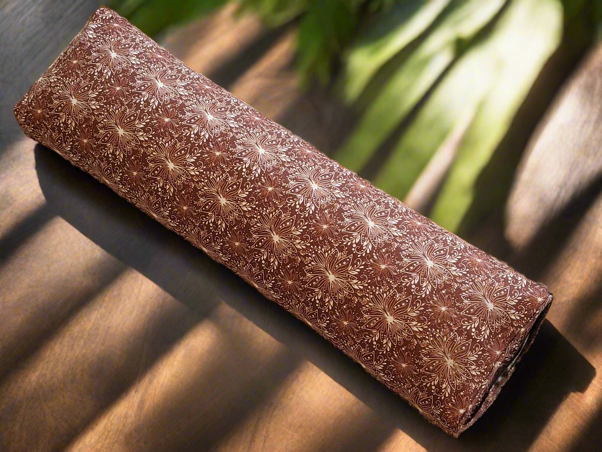 Pranayama Yoga Bolster | Lotus | Chocolate - Yoga Soul