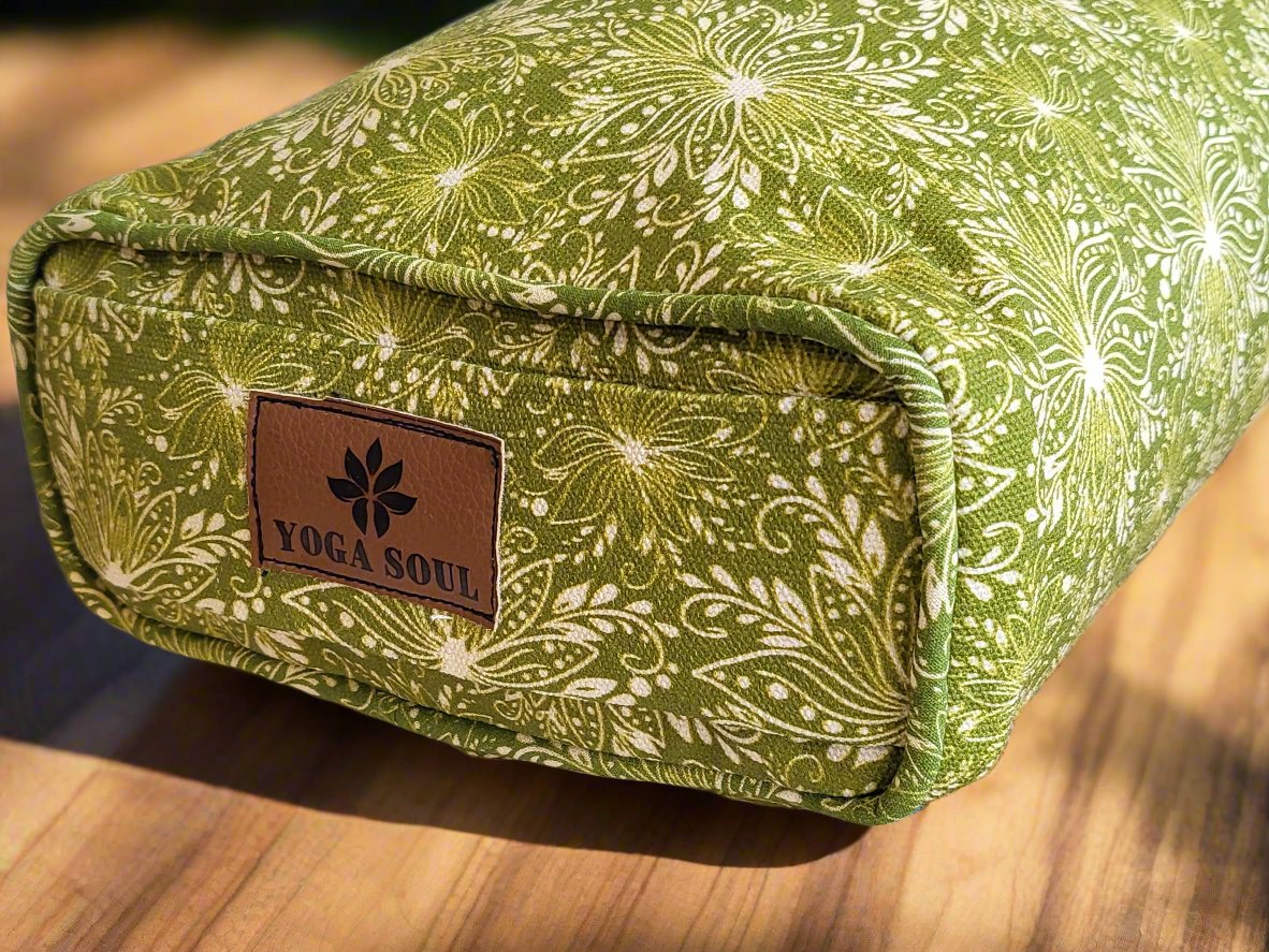 Pranayama Yoga Bolster | Lotus | Olive Green - Yoga Soul