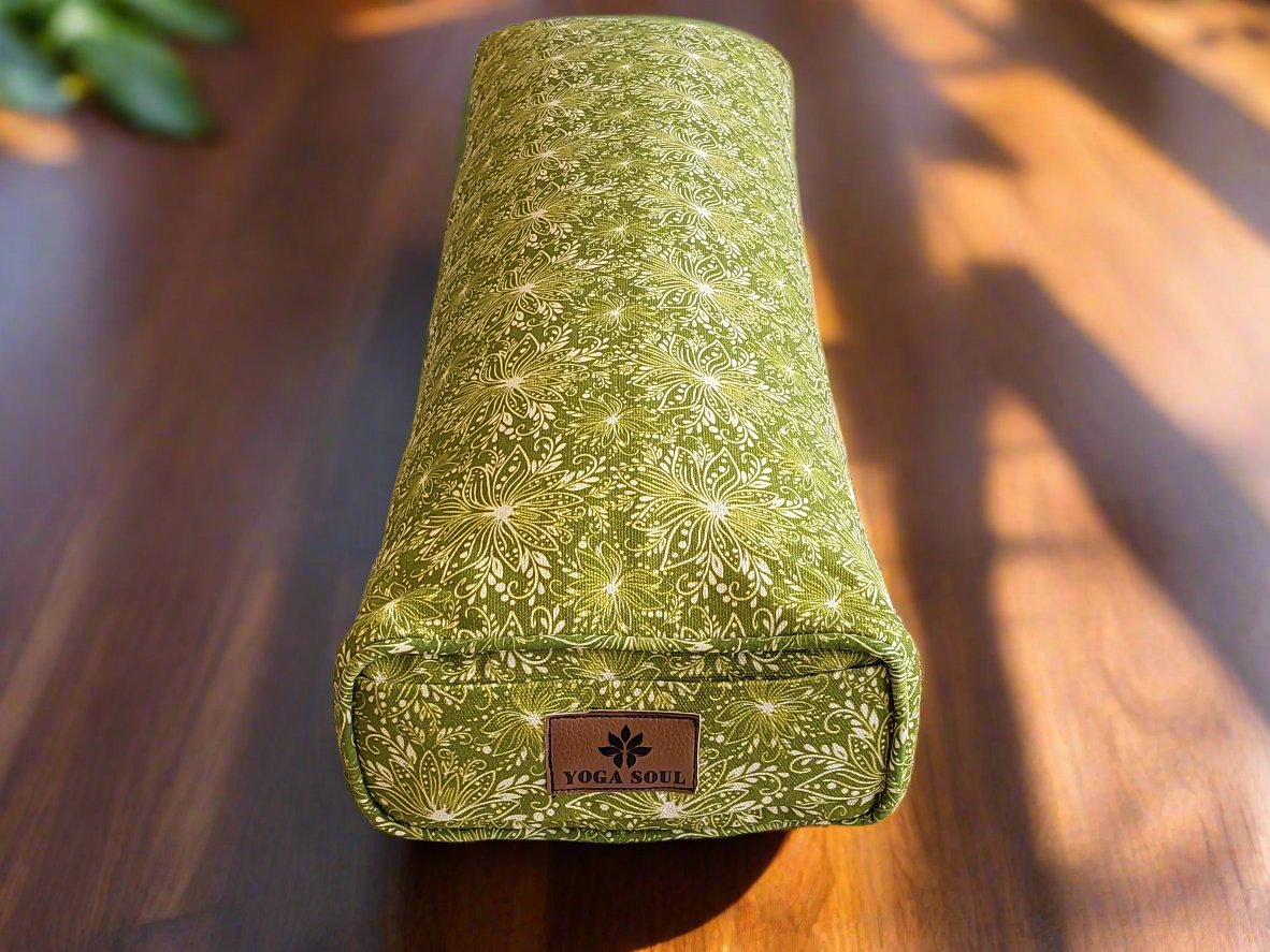 Pranayama Yoga Bolster | Lotus | Olive Green - Yoga Soul