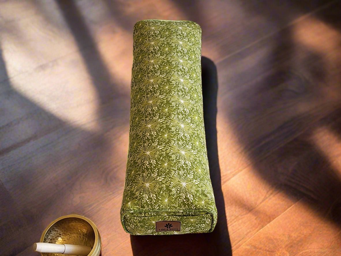 Pranayama Yoga Bolster | Lotus | Olive Green - Yoga Soul