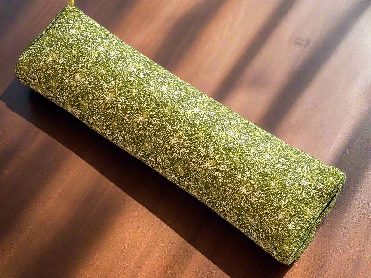 Pranayama Yoga Bolster | Lotus | Olive Green - Yoga Soul