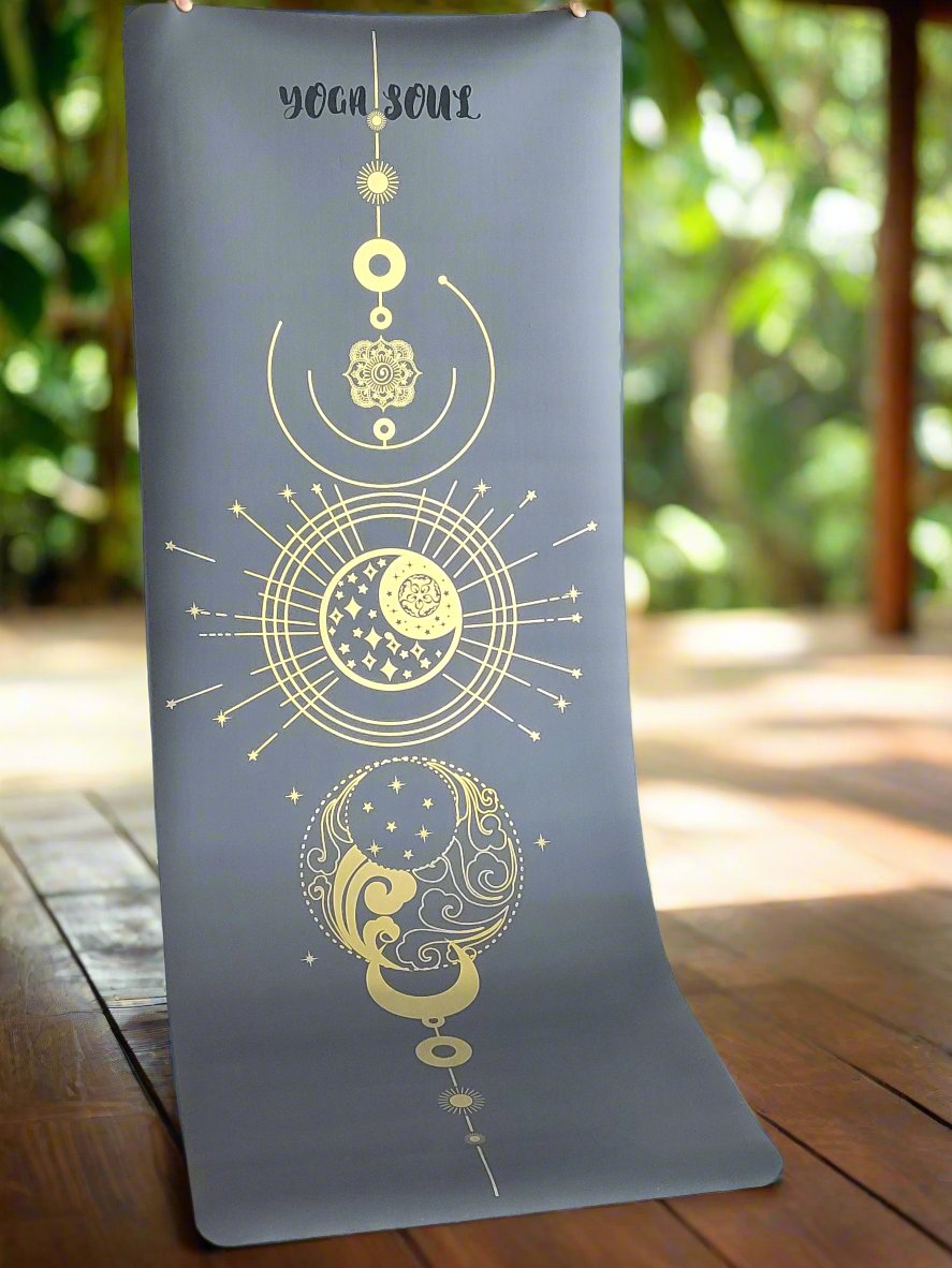 PowerPro Yoga Mat | Black | Golden Luna - Yoga Soul