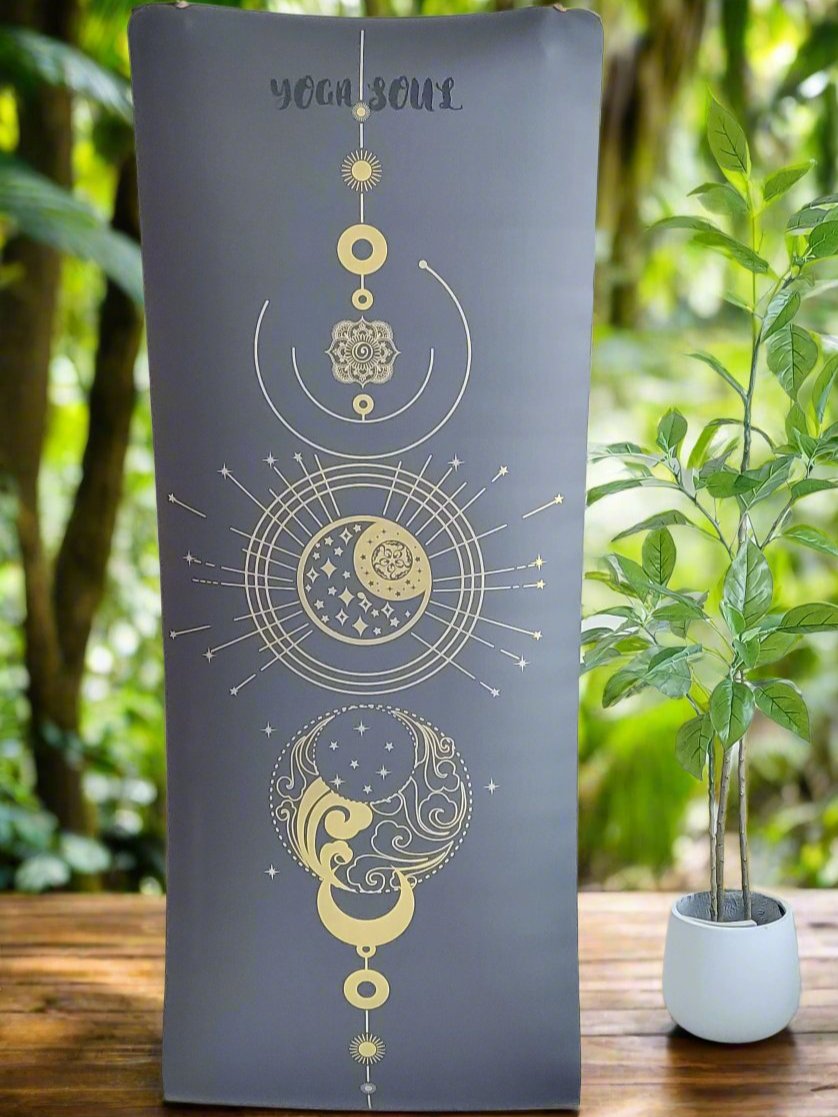 PowerPro Yoga Mat | Black | Golden Luna - Yoga Soul