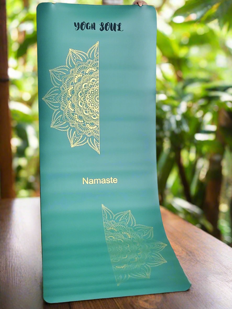 PowerPro Yoga Mat | Trekking Green | Golden Mandala - Yoga Soul