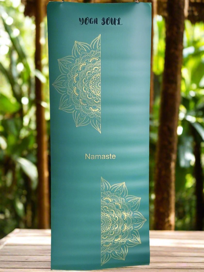 PowerPro Yoga Mat | Trekking Green | Golden Mandala - Yoga Soul