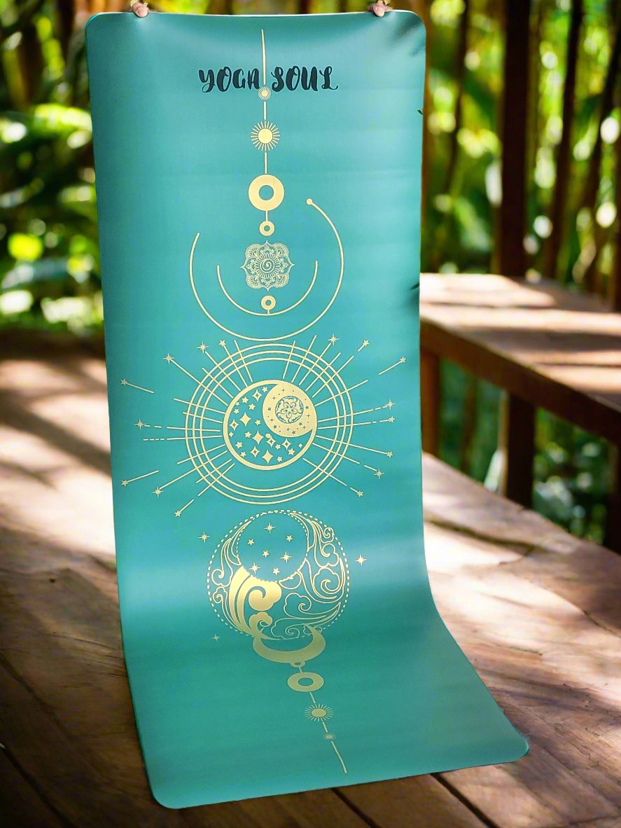 PowerPro Yoga Mat | Trekking Green | Golden Luna - Yoga Soul