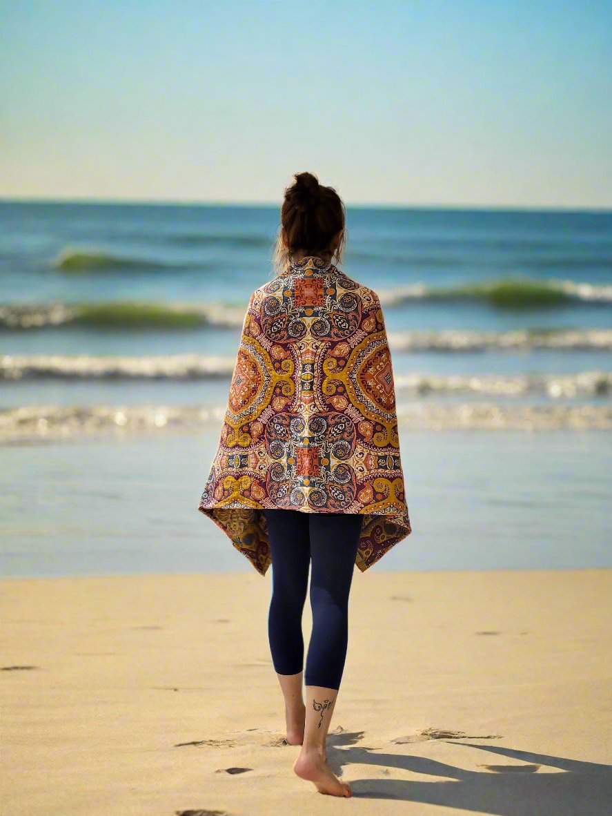 Travel Yoga Blanket | Travel Meditation Blanket | Paisley - Yoga Soul