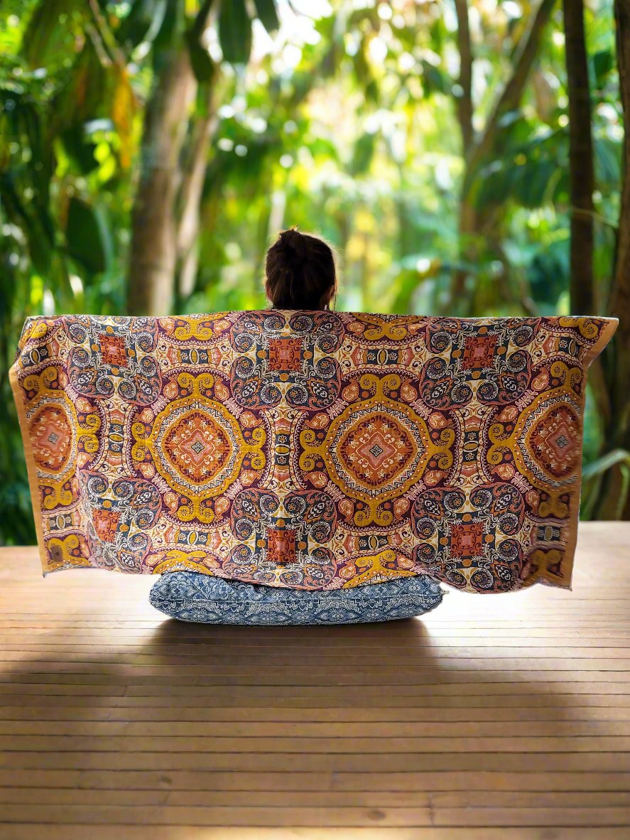 Travel Yoga Blanket | Travel Meditation Blanket | Paisley - Yoga Soul