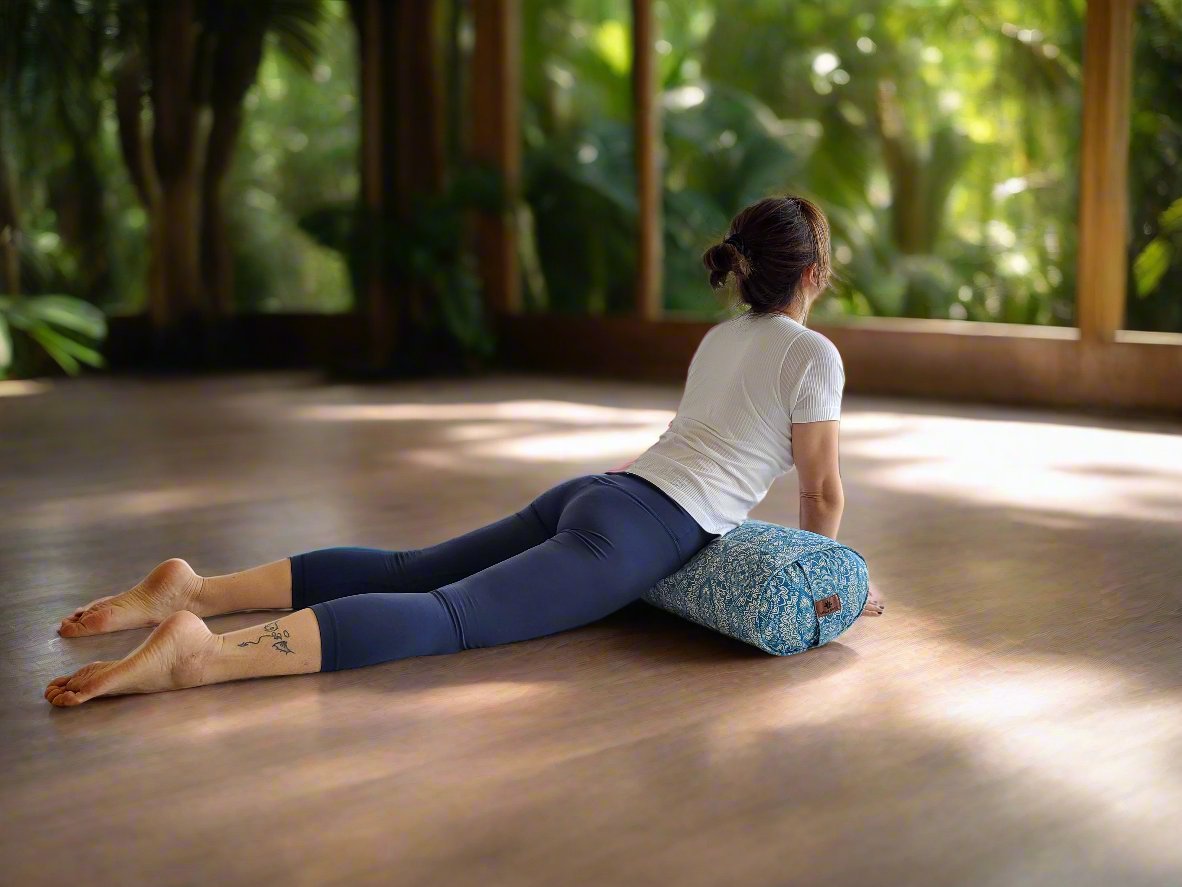 Oval Yoga Bolster | Mandala | Indigo Blue - Yoga Soul