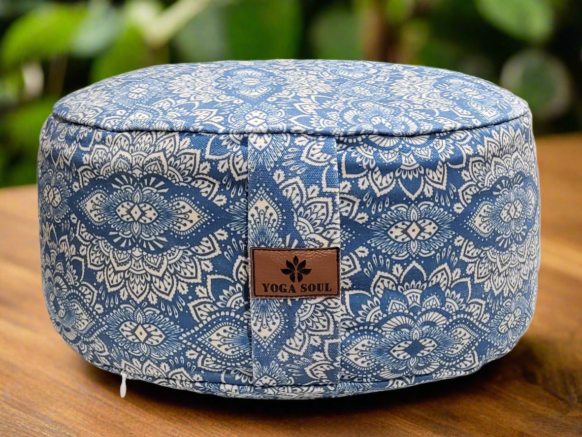 RONDO Meditation Cushion | Mandala | Indigo Blue - Yoga Soul