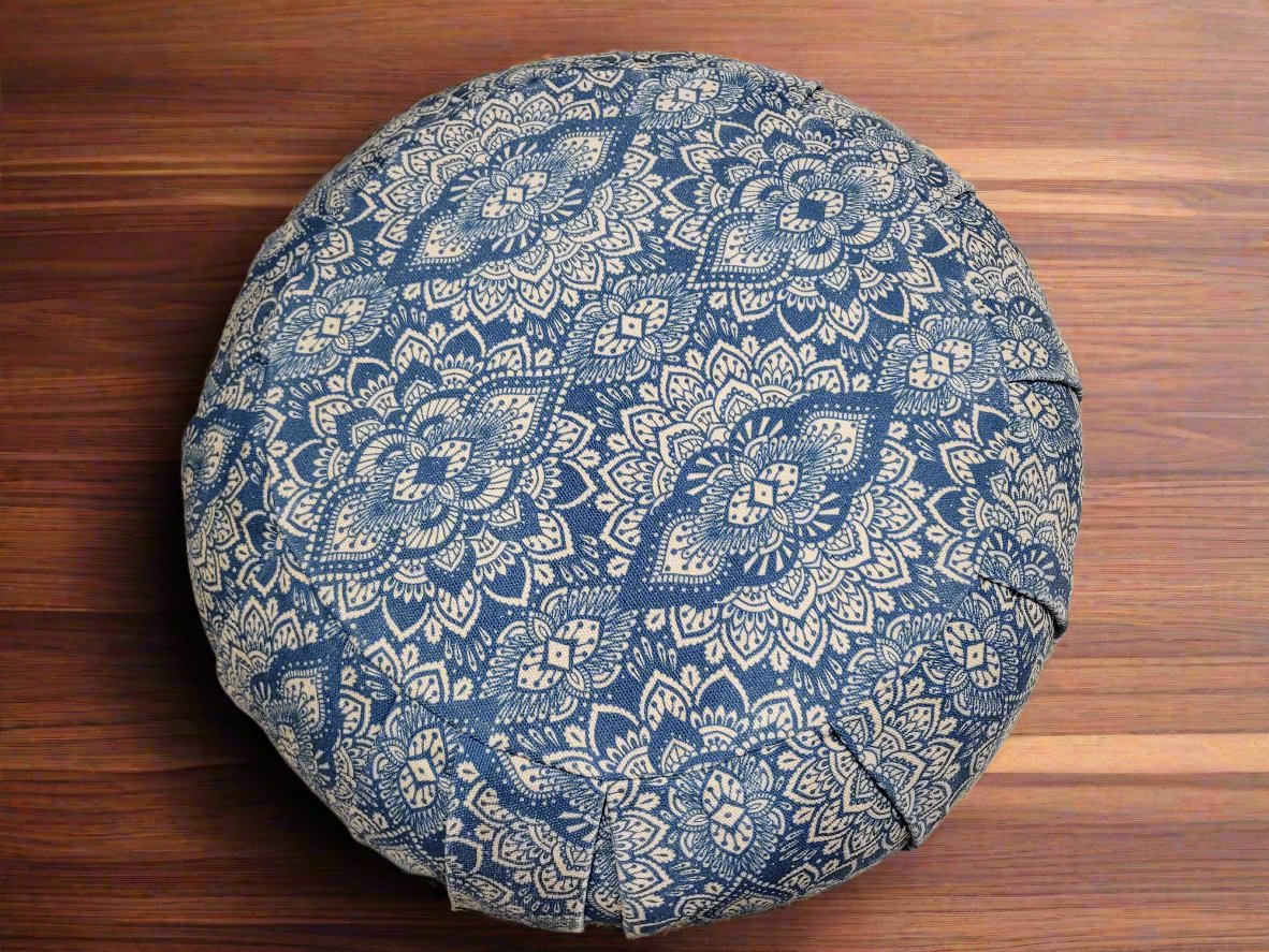 ZAFU Meditation Cushion | Mandala | Indigo Blue - Yoga Soul