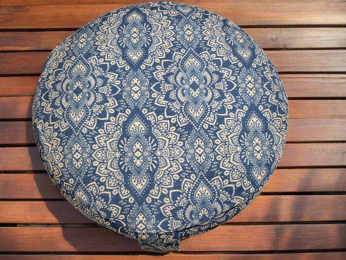 RONDO Meditation Cushion | Mandala | Indigo Blue - Yoga Soul