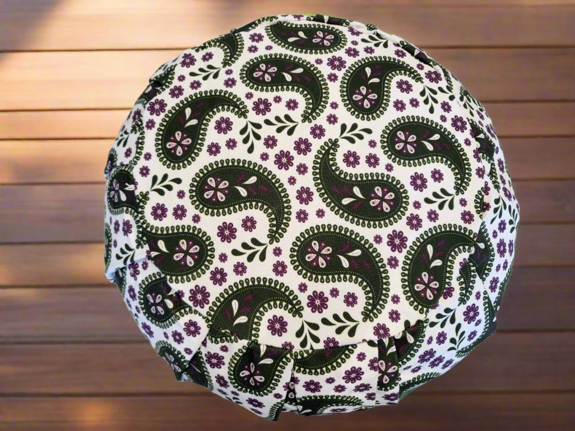 ZAFU Meditation Cushion | Paisley | Trekking Green - Yoga Soul