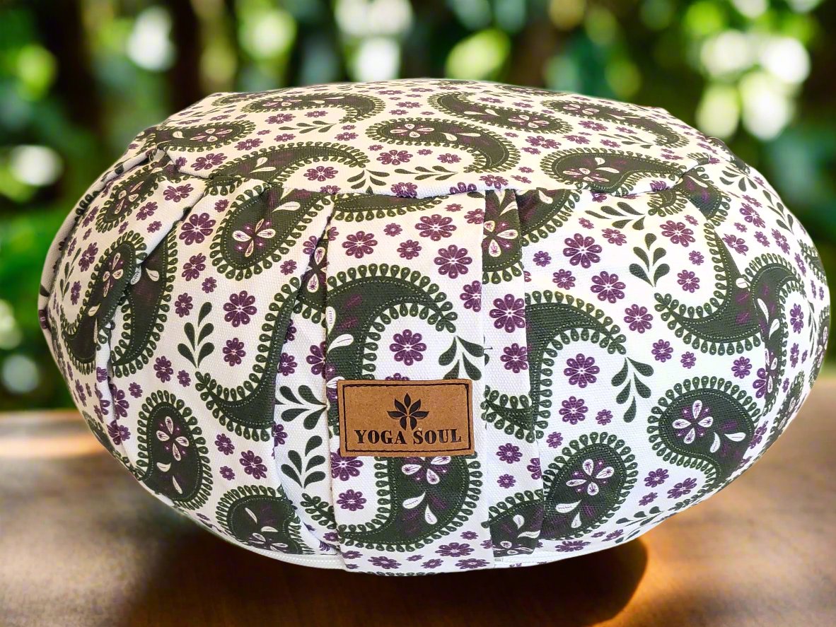 ZAFU Meditation Cushion | Paisley | Trekking Green - Yoga Soul