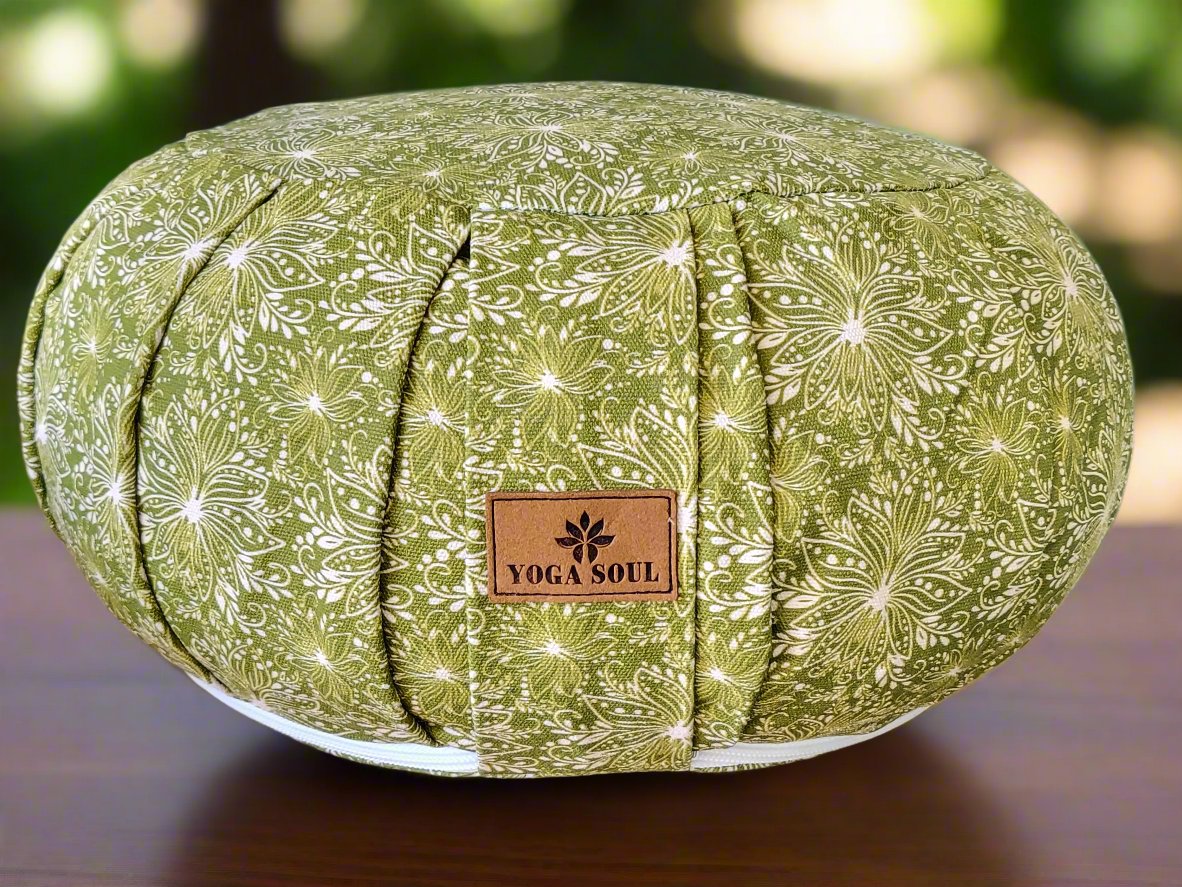 ZAFU Meditation Cushion | Lotus | Olive Green - Yoga Soul