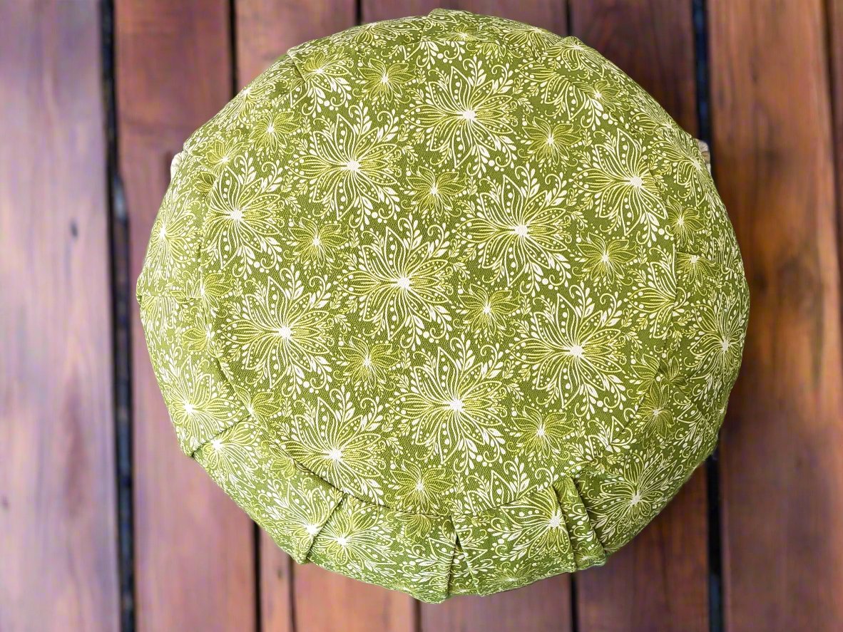 ZAFU Meditation Cushion | Lotus | Olive Green - Yoga Soul