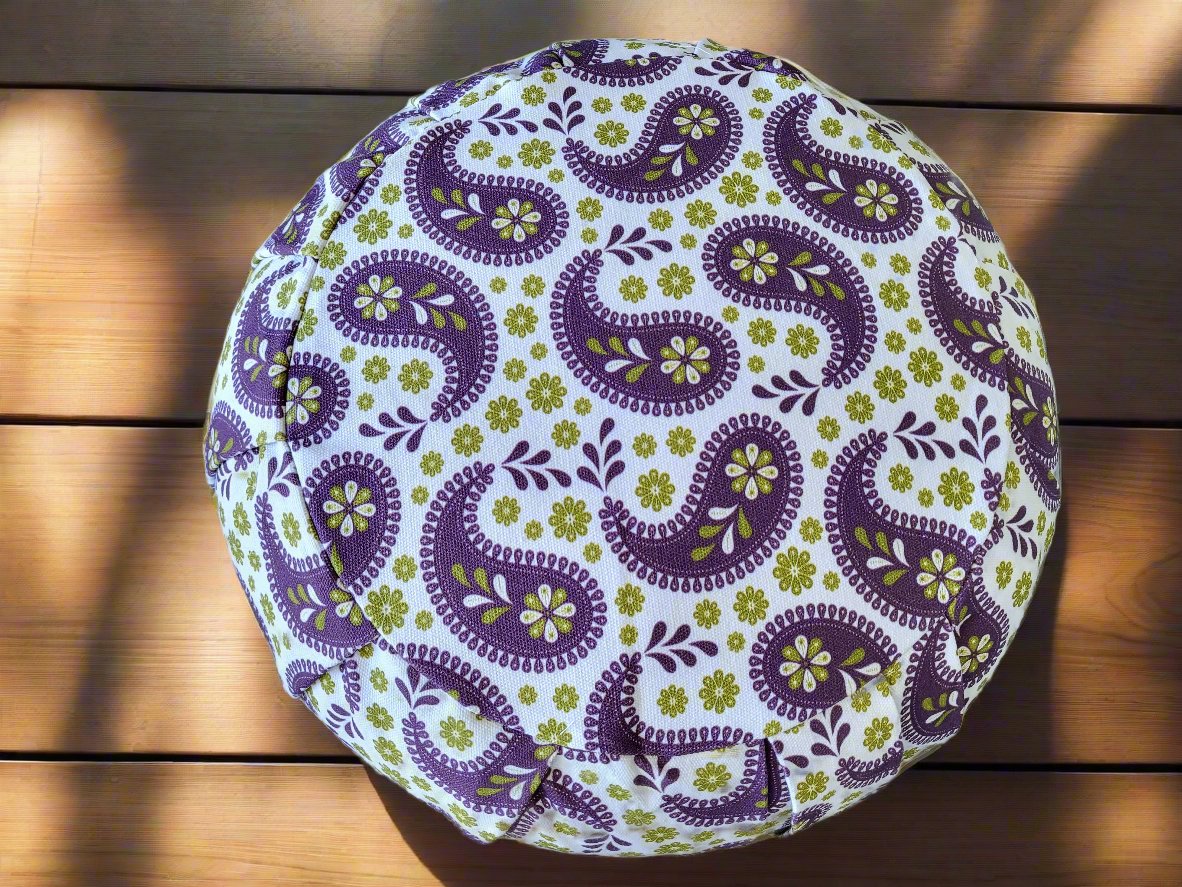 ZAFU Meditation Cushion | Paisley | Purple - Yoga Soul