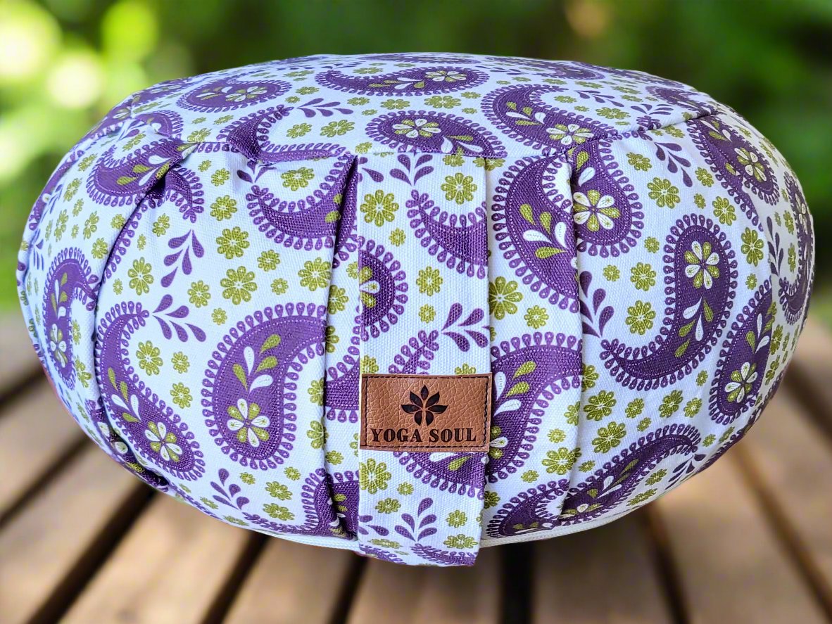 ZAFU Meditation Cushion | Paisley | Purple - Yoga Soul