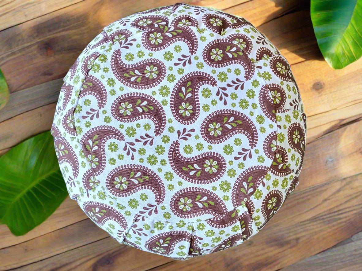 ZAFU Meditation Cushion | Paisley | Chocolate - Yoga Soul