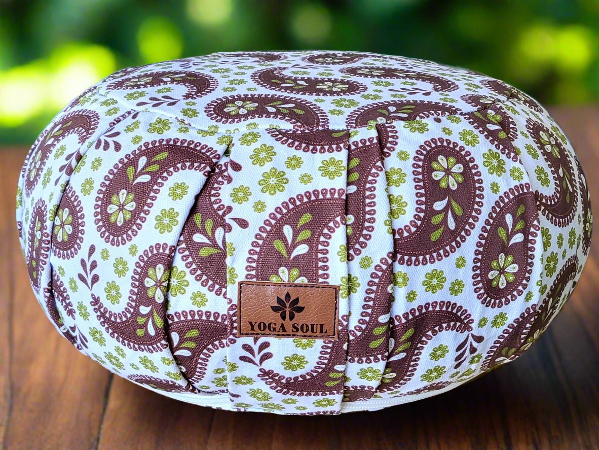 ZAFU Meditation Cushion | Paisley | Chocolate - Yoga Soul