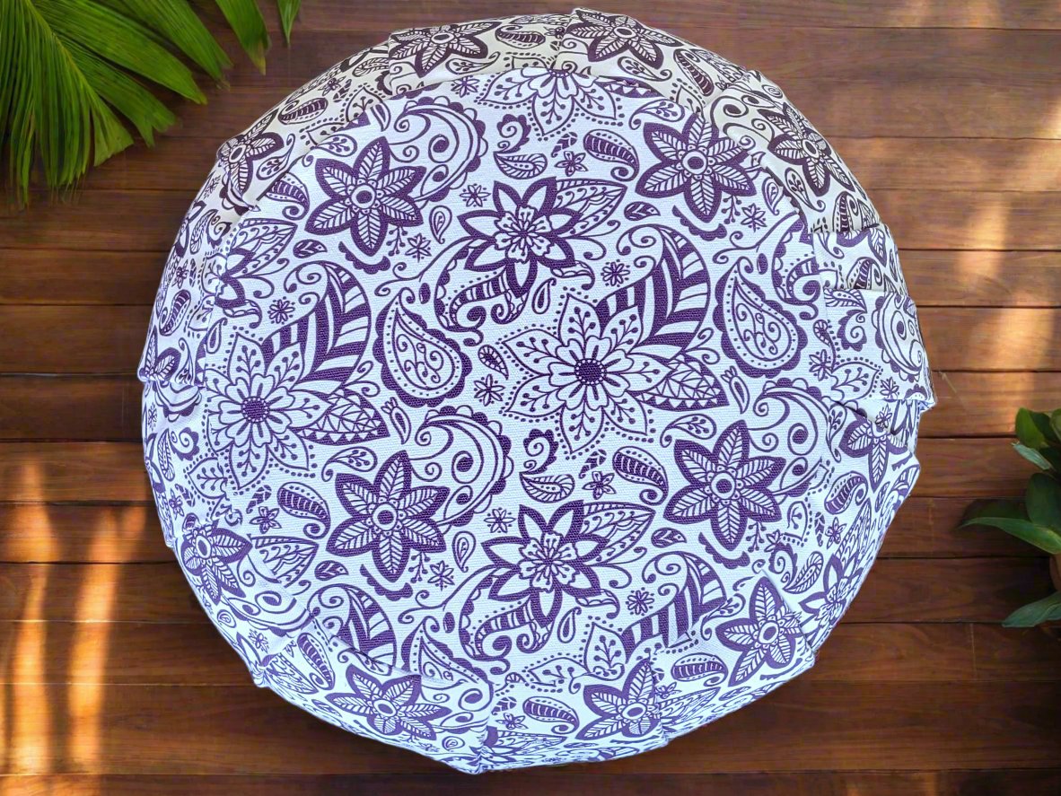 ZAFU Meditation Cushion | Paisley Flower | Purple - Yoga Soul